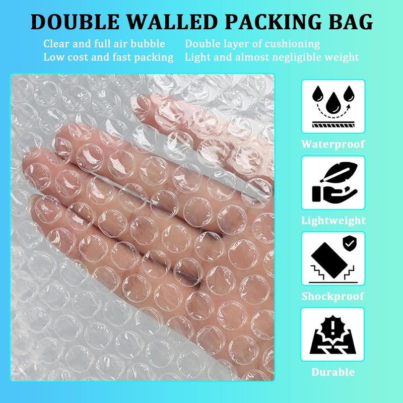 APOCHON 100 Pack Bubble Bag Wrap Pouches, 6x8 Inch Small Bubble Bags for Packing, Double Walled Shockproof Bubble Cushioning Wrap Bag Pouches for Storage, Shipping, Moving Supplies - Image 4